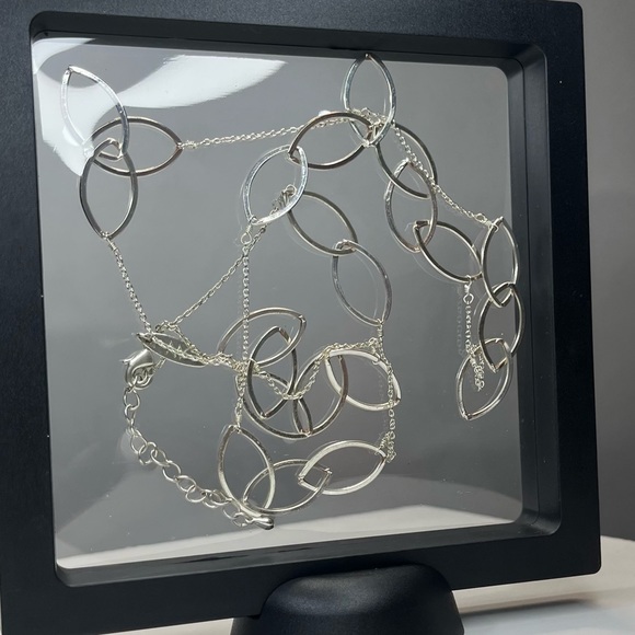 Silver Link Long Necklace - Picture 8 of 10